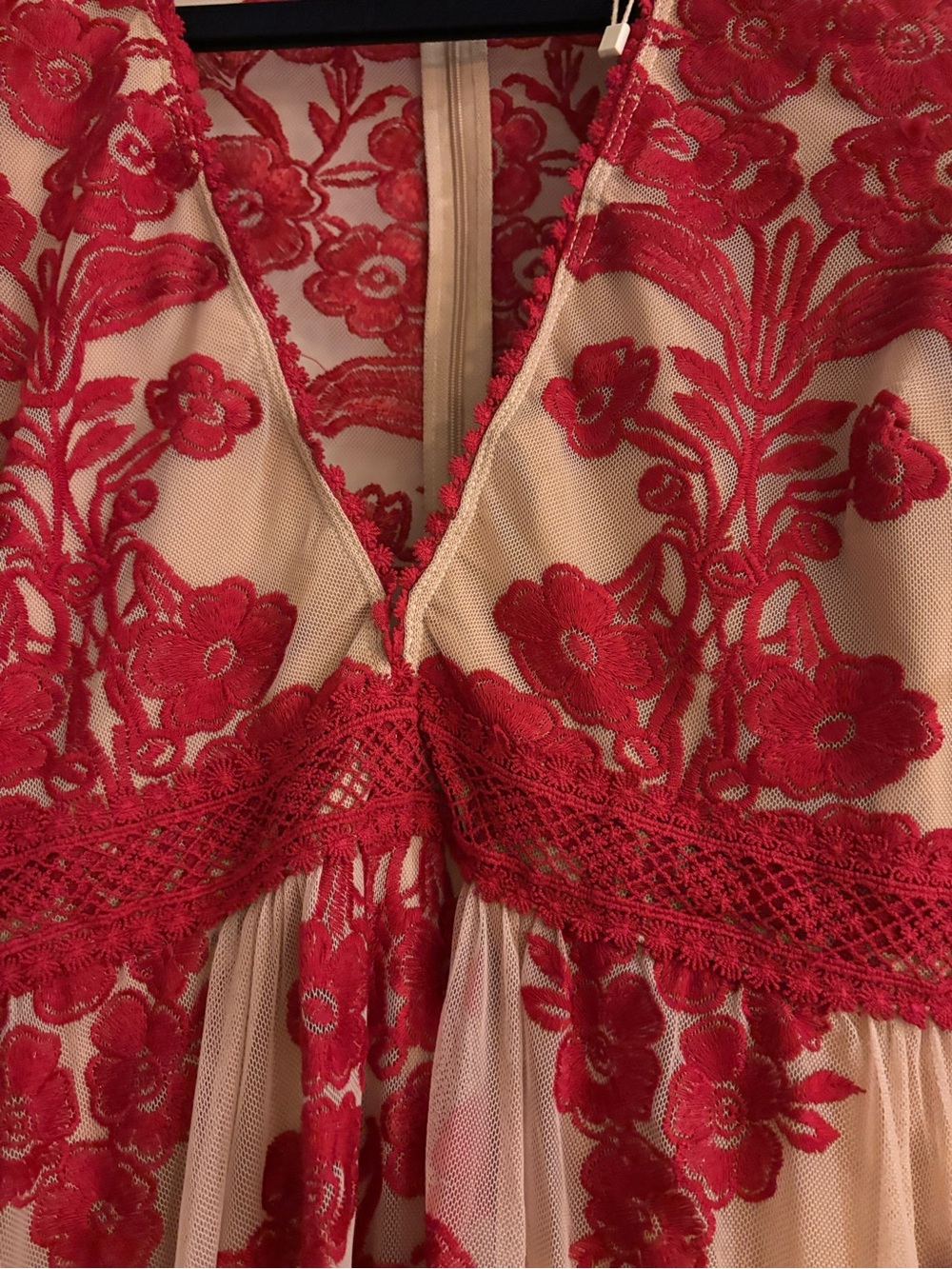 For Love and Lemons Red Temecula Lace Maxi Dress - Picture 4 of 5
